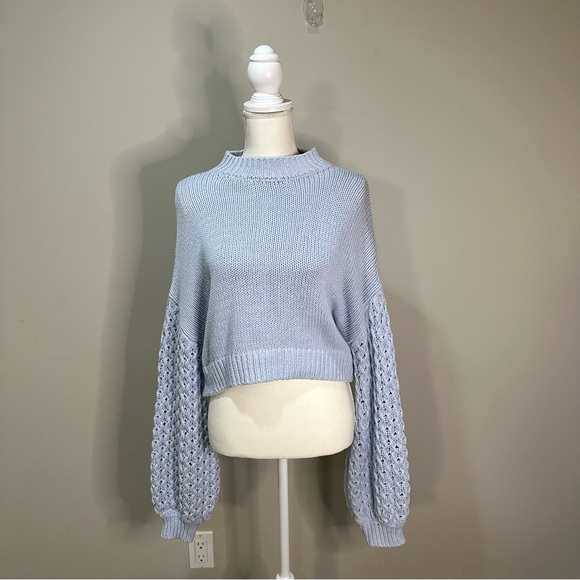 Forever 21 Sweaters - Blue Knit Sweater - Boho Knit Sweater
